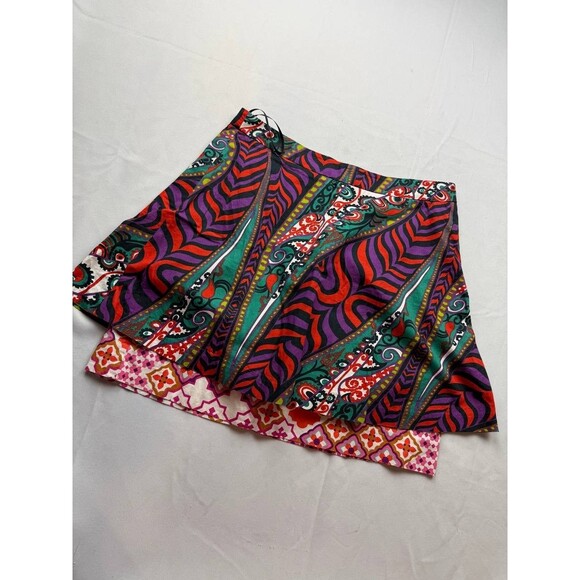 Odille Dresses & Skirts - Anthropologie Odille Mini Skirt Womens Size 4 Multicolor Layered Paisley Floral